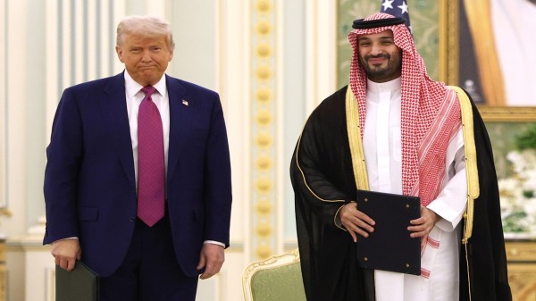 US President Donald Trump and Saudi Crown Prince Mohammed bin Salman attend a signing ceremony at the Saudi Royal Court on May 13, 2025, in Riyadh, Saudi Arabia. (Photo by Win McNamee/Getty Images)