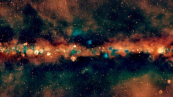 A portion of the new image of the Milky Way in radio colours. 