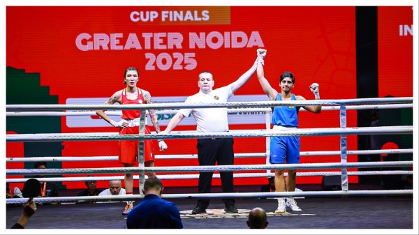 Preeti celebrates her win on Tueday.