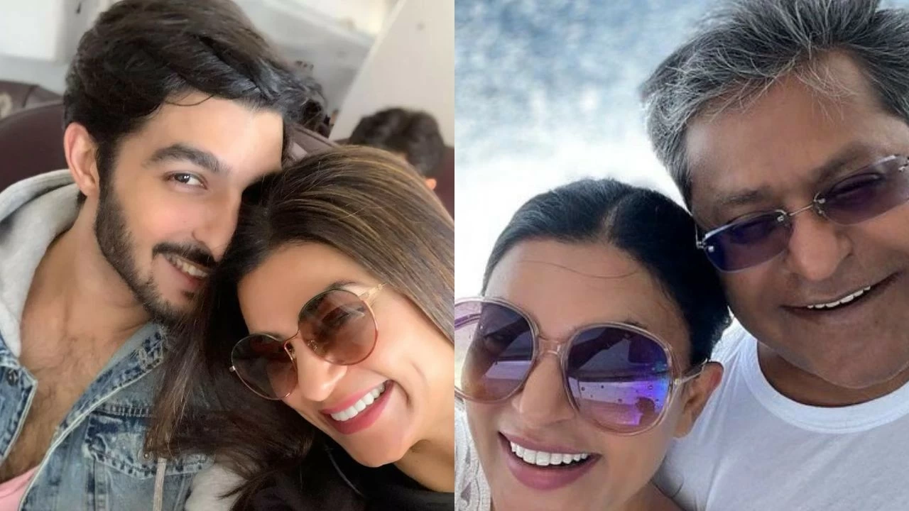 Sushmita Sen with Rohman Shawl and Lalit Modi