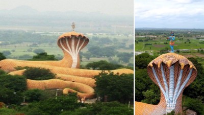 Visit Telangana’s Nampally Gutta Snake Temple shaped like a coiled serpent