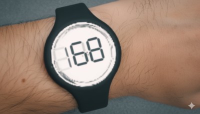 Illustration of the wearable for continuously monitoring blood glucose levels. 