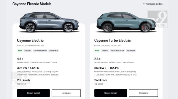 Porsche has launched the Cayenne Electric lineup in India with prices from ₹1.75 crore. 
