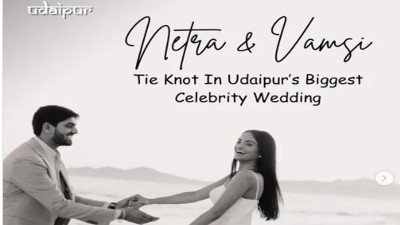 Billionaire Raju Mantena&#039;s daughter Netra is tying the knot with Vamsi Gadiraju. (Photo: Udaipur/Instagram)