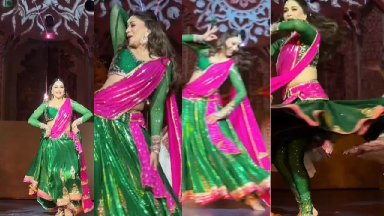 Madhuri Dixit sets stage on fire with an iconic Dola Re Dola dance performance at billionaire Netra Maneta&#039;s wedding
