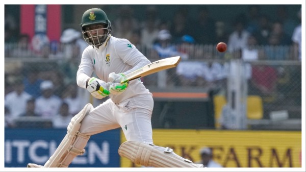 Senuran Muthusamy plays a shoton Sunday.