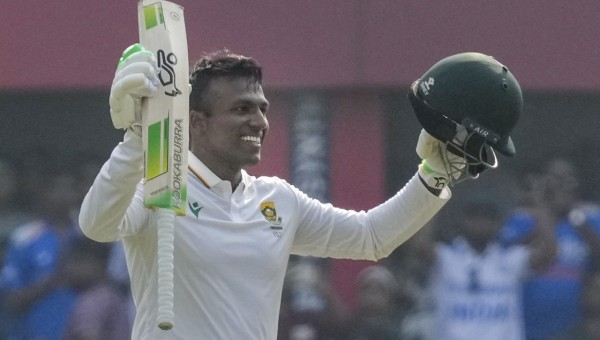 Senuran Muthusamy slammed his maiden Test ton in Guwahati.