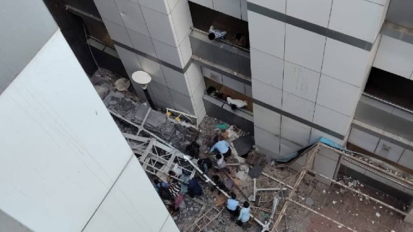Centering structure collapse at ESI hospital in Sanathnagar, Hyderabad. 