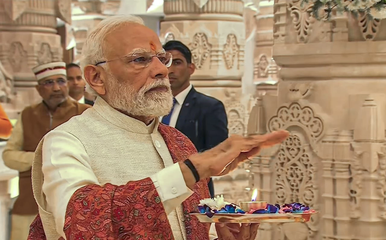 Prime Minister Narendra Modi performed the sacred Hindu ritual of 'Dhwaja Arohan' at Ram Temple in Ayodhya