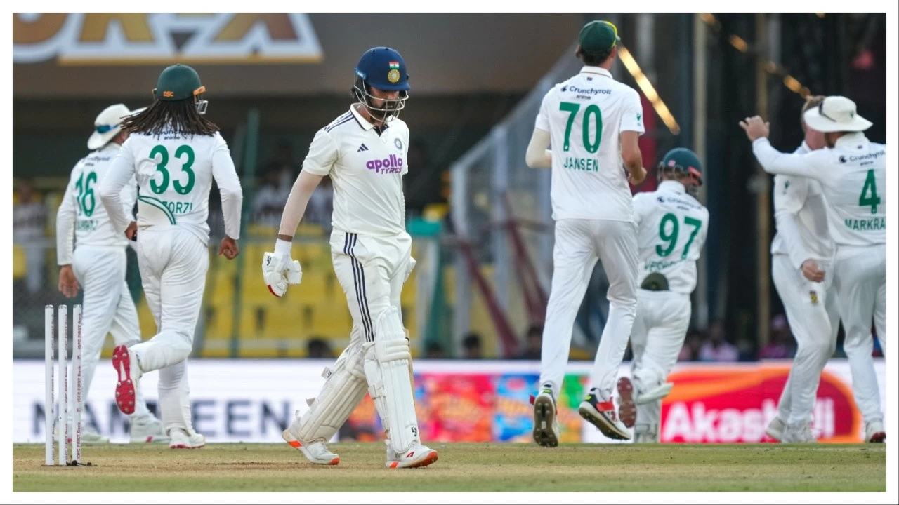 KL Rahul walks off the ground after being dismissed in Guwahati on Tuesday.