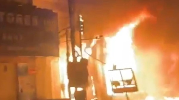 Fire at an electronics showroom claims one life 