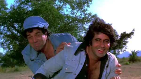 Amitabh Bachchan and Dharmendra in Sholay