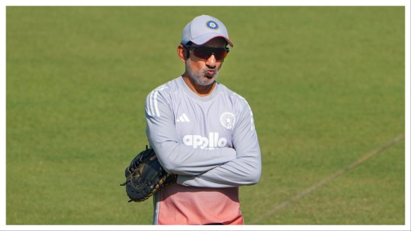 Gautam Gambhir during a training session at Eden Gardens in Kolkata on Nov. 18.