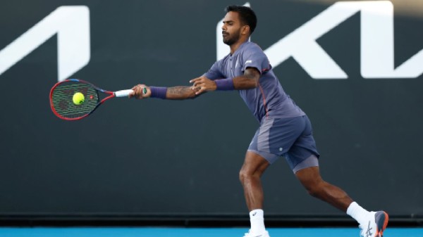 Sumit Nagal in action during a match at Australian Open 2025