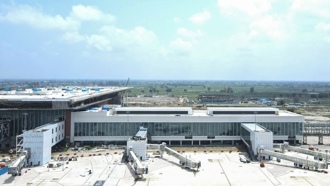 The greenfield airport is being built under a public-private partnership by Yamuna International Airport Private Limited, a subsidiary of Zurich Airport International AG. Phase one spans almost 1,300 hectares, with one runway and a terminal building. (Photo: PTI)