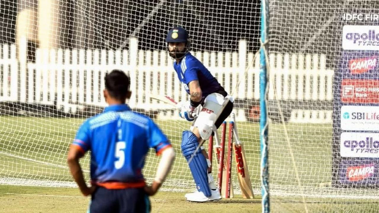 Virat Kohli was practicing in Ranchi on Friday.