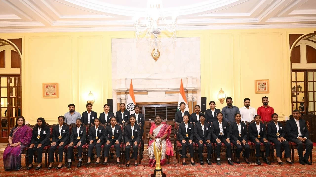President Murmu felicitated Indian women&#039;s blind cricket team.