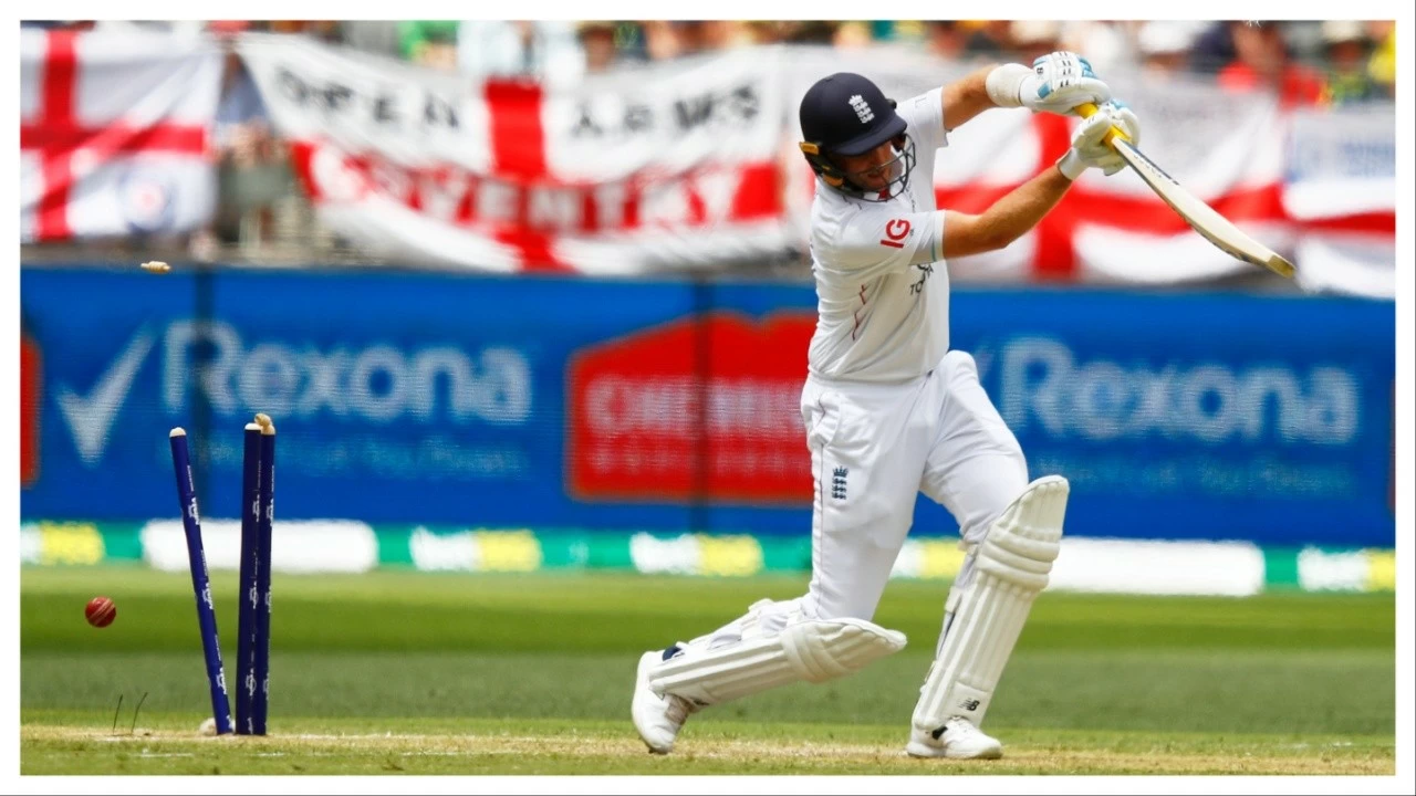 Joe Root in action on day two of the first Ashes Test between Australia and England in Perth on Nov. 22.