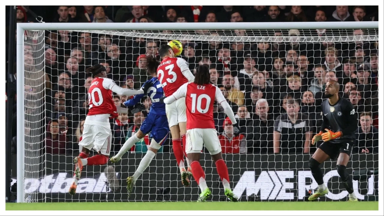 Action during the Chelsea vs Arsena match.