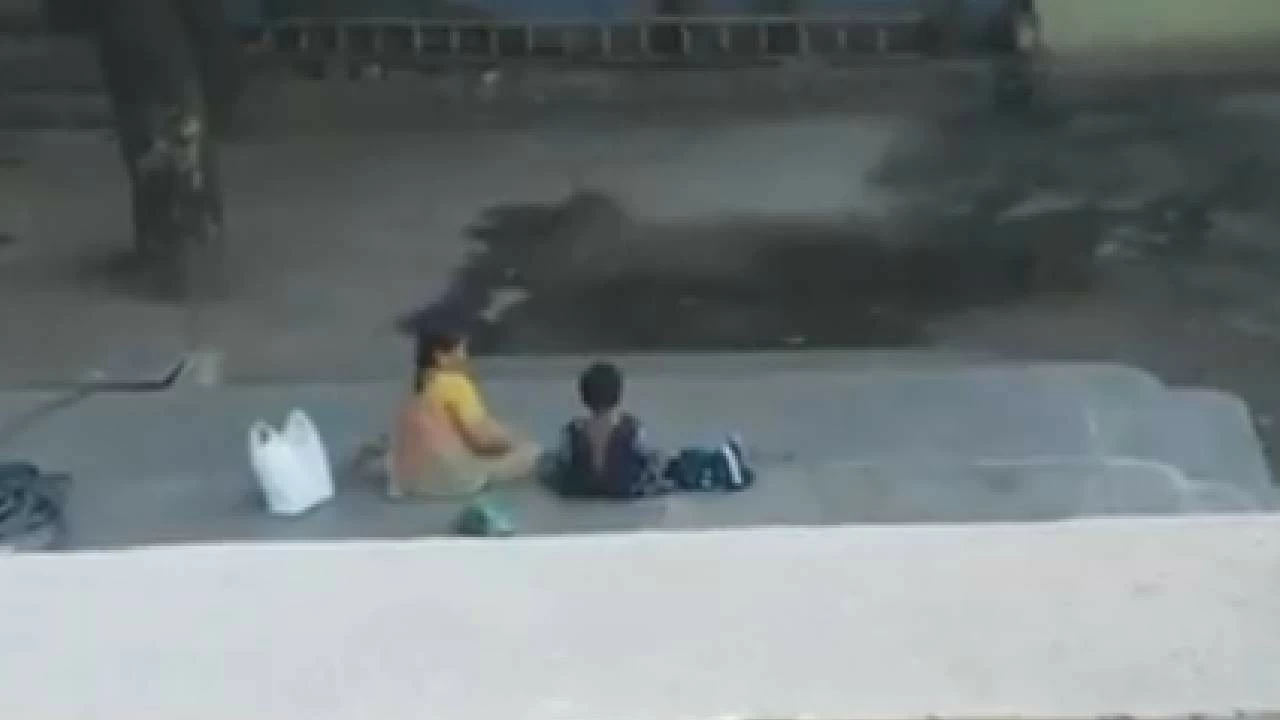 The school helper can be seen dragging, kicking the child, stomping on her and assaulting her. 