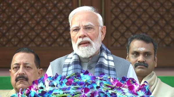 PM Modi addresses media on first day of winter session of Parliament.