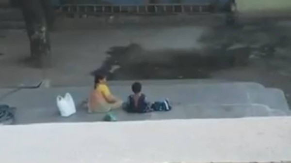 The school helper can be seen dragging, kicking the child, stomping on her and assaulting her. 
