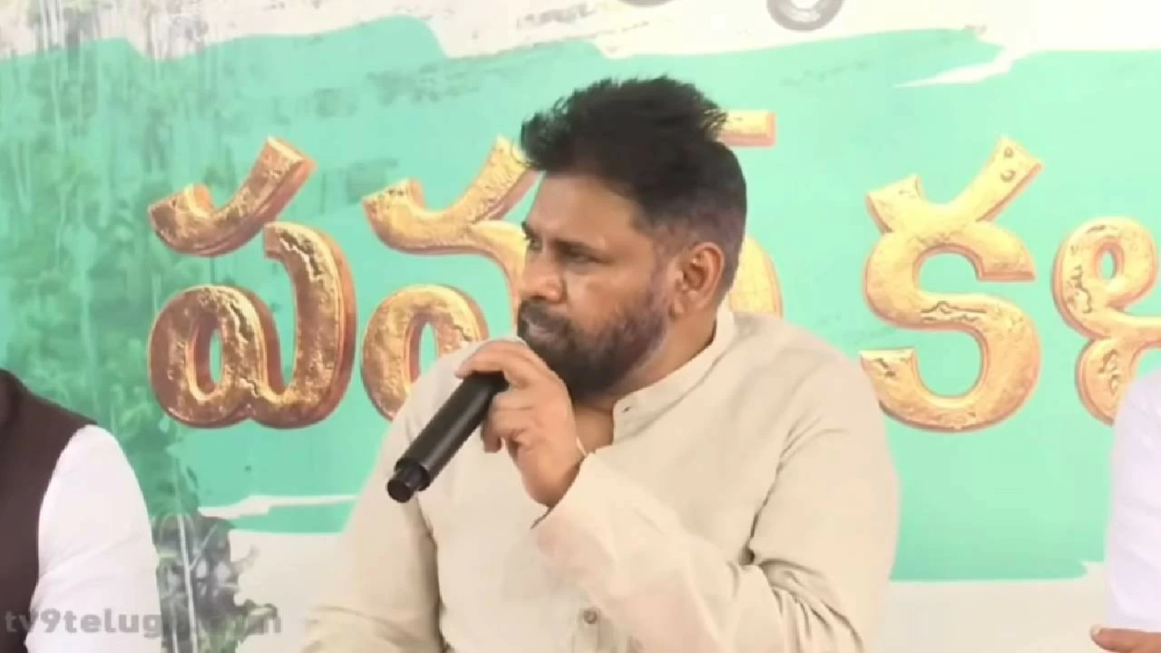 Pawan Kalyan speaks at a press conference in Konaseema district, Andhra Pradesh on November 26. 