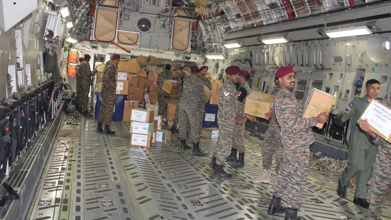 Engineering elements, part of the Indian Army contingent, are supporting restoration of essential services and infrastructure and the signals detachment is ensuring uninterrupted communication for relief operations. (Photo credit: TV9 Network)