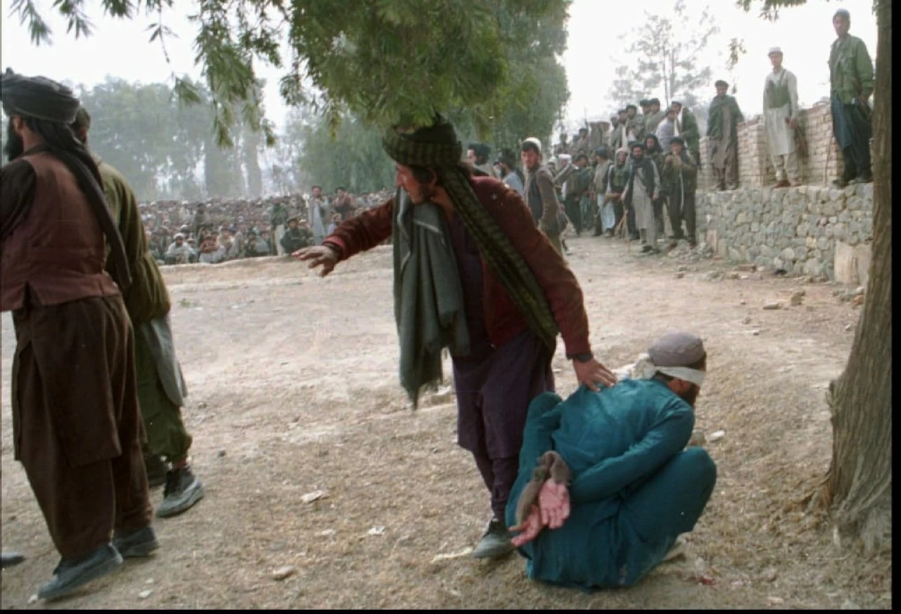 The executed man was accused of murder, with the Taliban citing "retaliatory punishment.