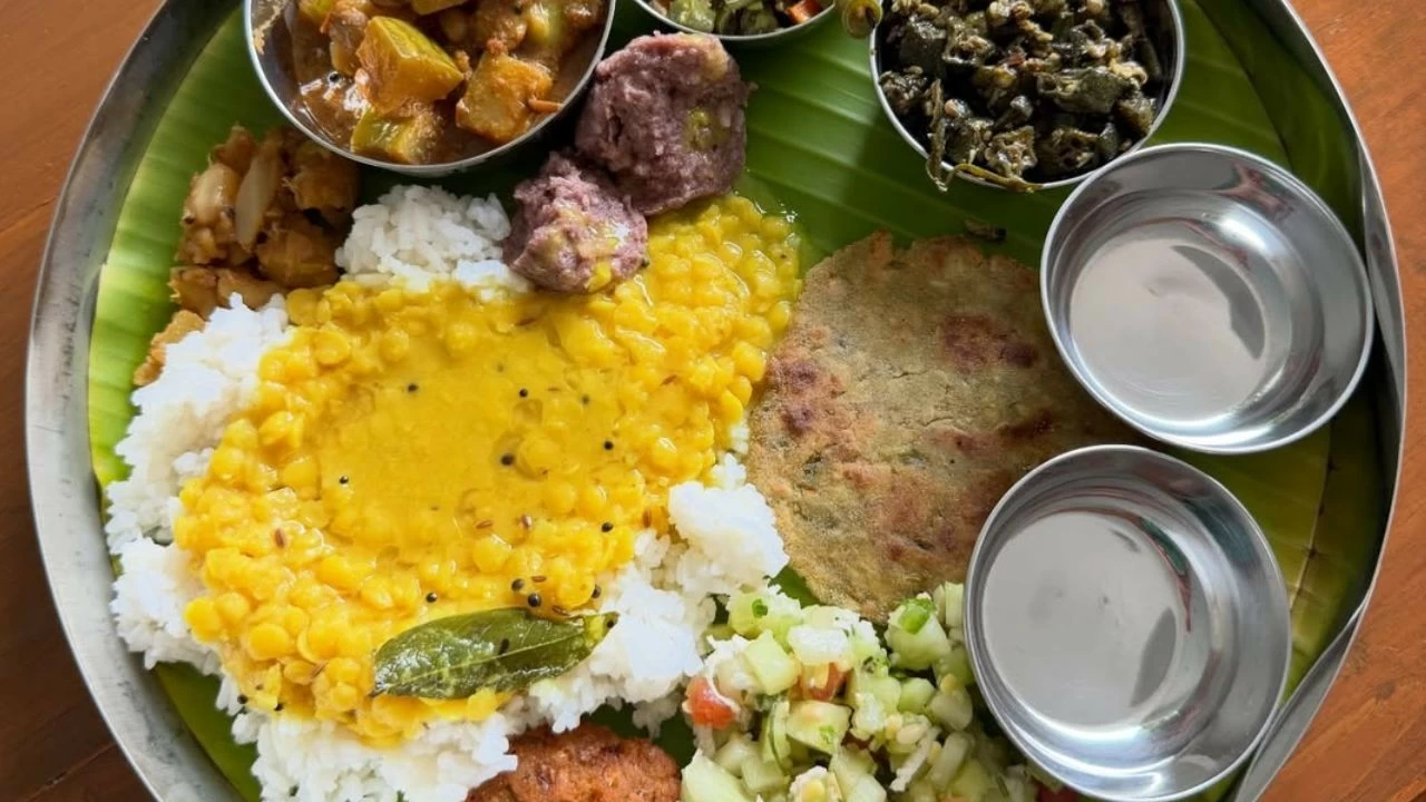 The food served at Samantha and Raj's Bhuta shudhi vivaha. 