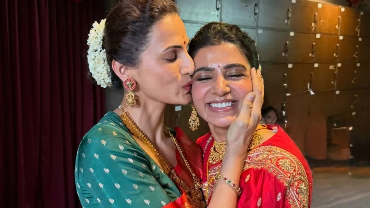 Samantha Ruth Prabhu with her close friend Shilpa Reddy at the wedding.