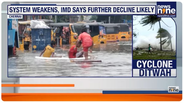 Cyclone Ditwah Unleashes Rain Fury in Tamil Nadu: Four Dead, Chennai Schools Shut
