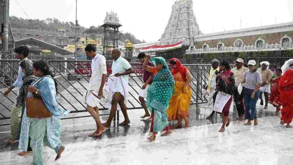 Rains lash Tirupati as Cyclone Ditwah weakens 