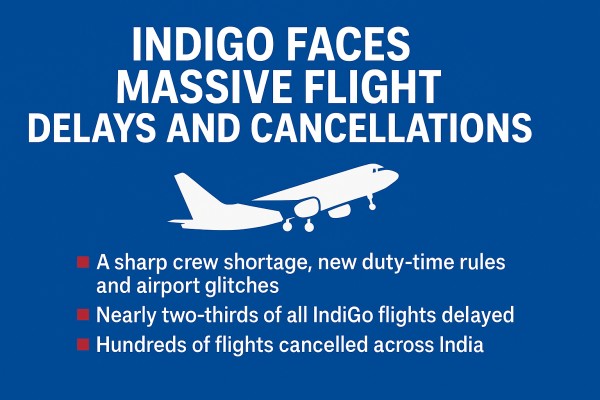 IndiGo disruption deepens as crew shortages and airport glitches trigger nationwide delays and cancellations.