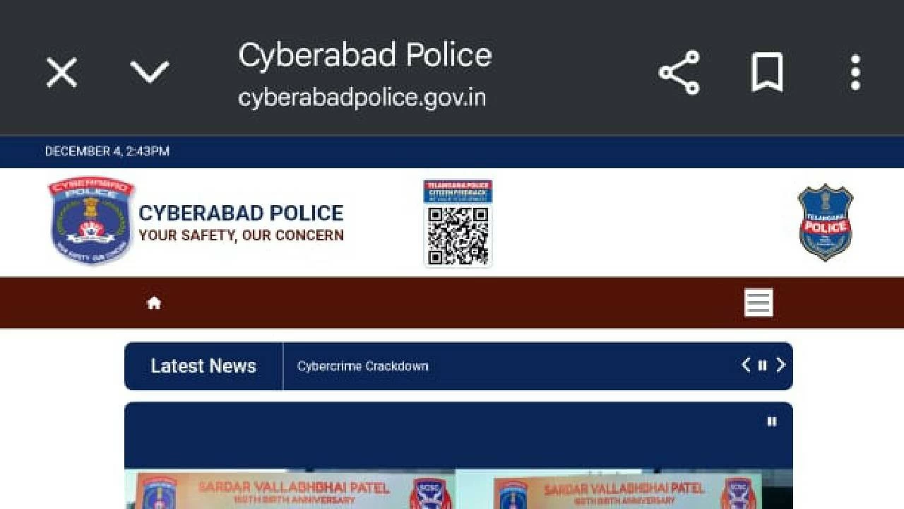 Cyberabad police website back online after being taken offline. 
