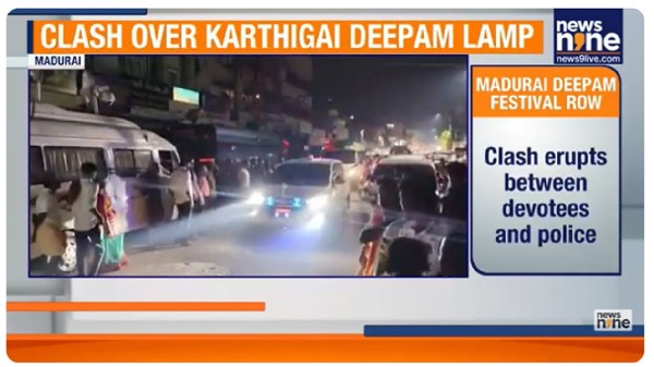 Madurai: Pro-Hindu Groups Clash with Police Over Karthigai Deepam Lamp Dispute