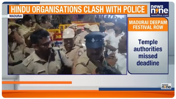 Madurai Deepam Row: Pro-Hindu Groups Clash with Police Over Ignored High Court Order