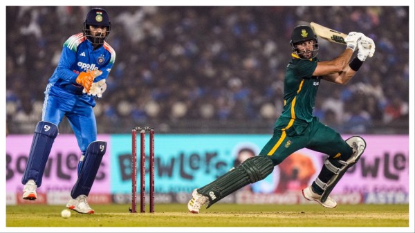 South Africa's Aiden Markram plays a shot during the second ODI against India in Raipur on Wednesday. 