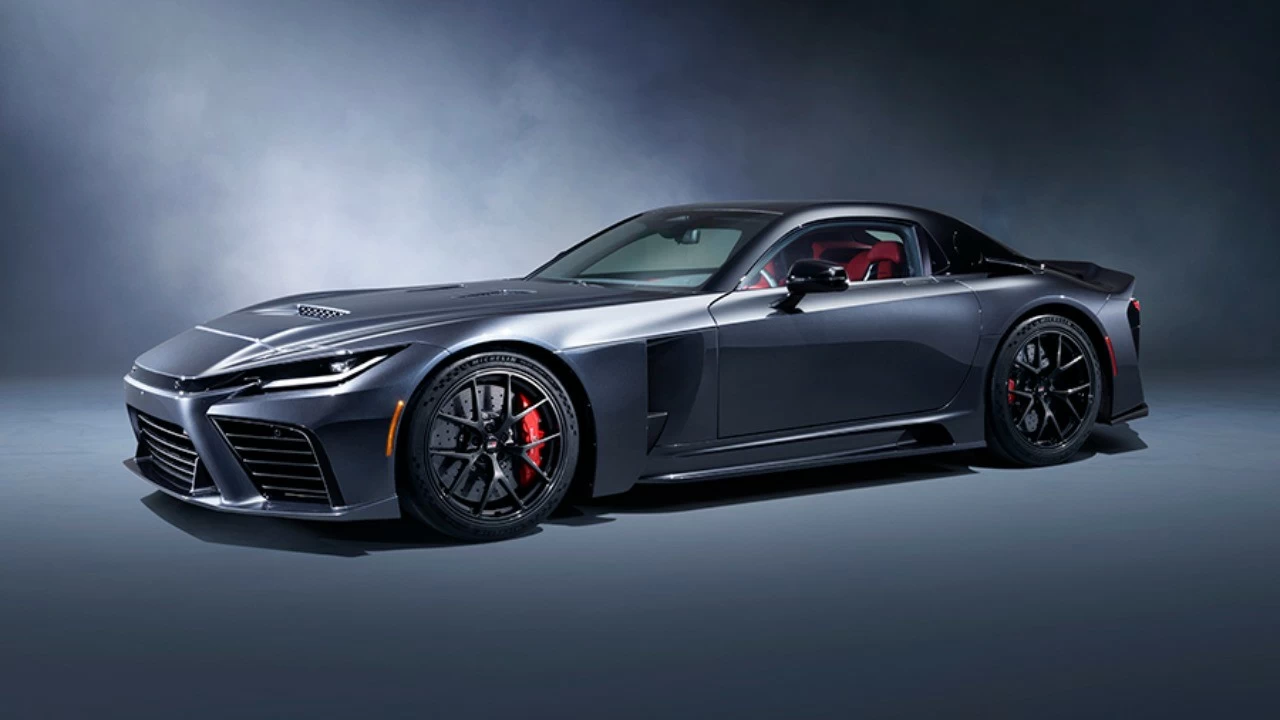 The Toyota GR GT features an all-aluminium frame, a twin-turbo V8 hybrid powertrain and a low 47-inch profile inspired by GT3 race cars.