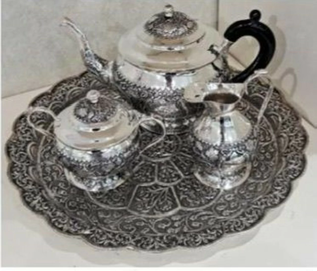 2. Ornate Silver Tea Set