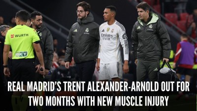 Real Madrid defender Trent Alexander-Arnold sidelined for two months with new muscle injury.