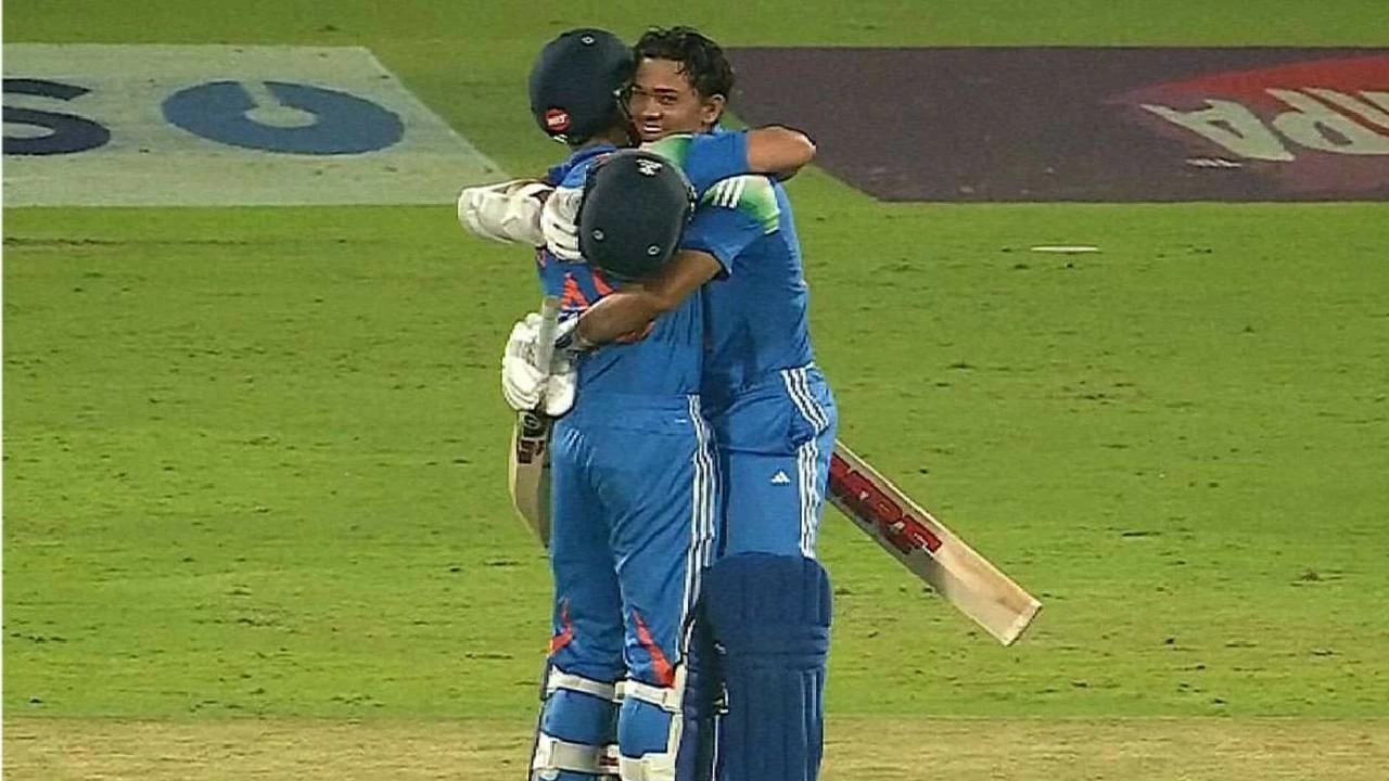 Jaiswal slammed his maiden ODI century on Saturday.