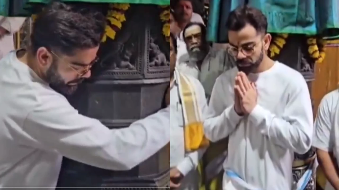 Virat Kohli visited the Sri Varaha Lakshmi Narasimha Swamy temple in Visakhapatnam.