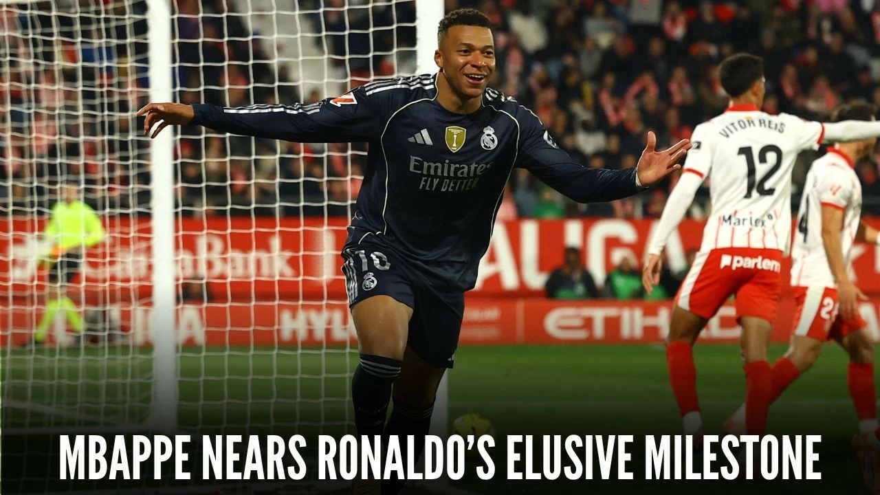 Mbappe is on the verge of breaking Ronaldo&#039;s scoring record for Real Madrid.  
