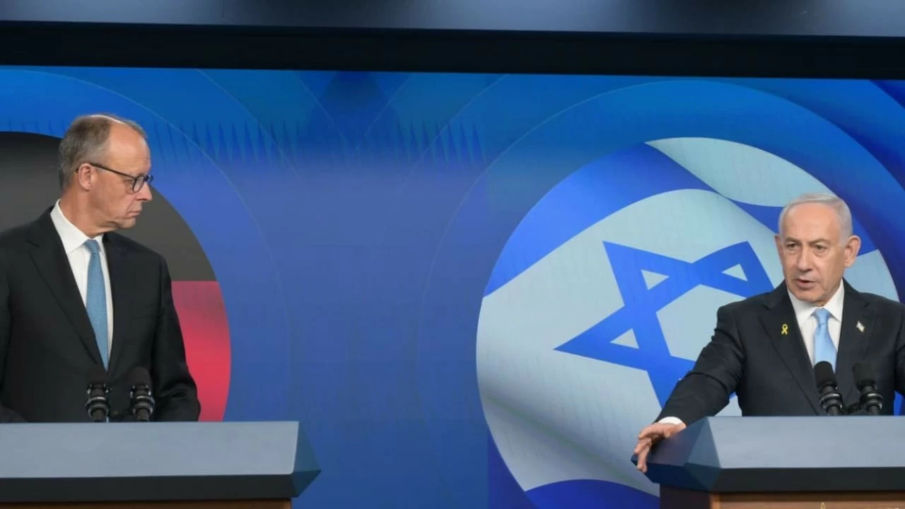 German Chancellor Friedrich Merz with Israeli PM Benjamin Netanyahu 