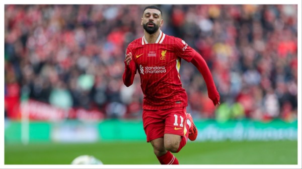 Liverpool's Mohamed Salah against Newcastle at Wembley Stadium in London on March 16.
