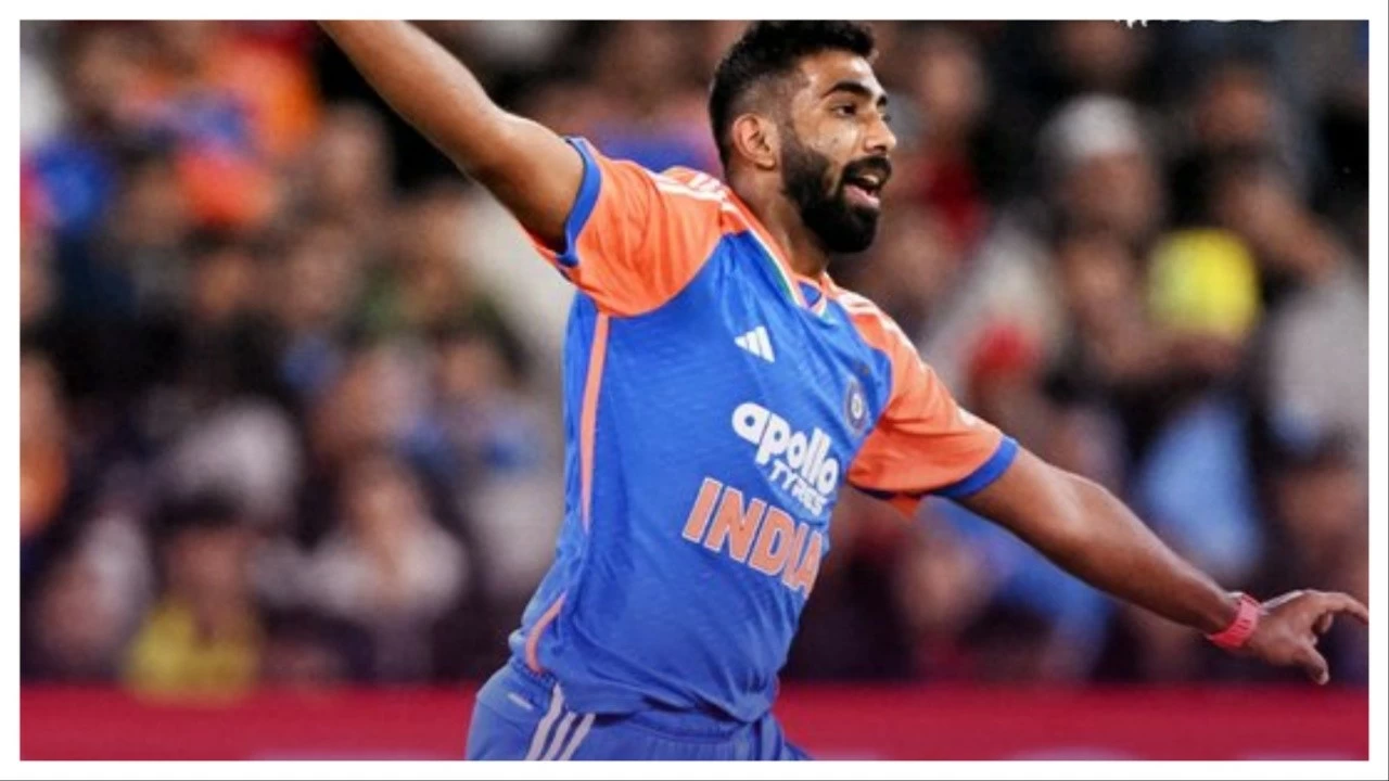 Jasprit Bumra celebrates on Tuesday.