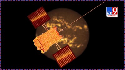 Illustration of the Aditya L1 spacecraft during the May 2024 geomagnetic storm. 