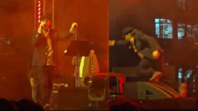Mohit Chauhan falls on stage during a concert at AIIMS Bhopal.