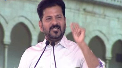 CM Revanth Reddy speaks at a public meeting in Osmania University. 
